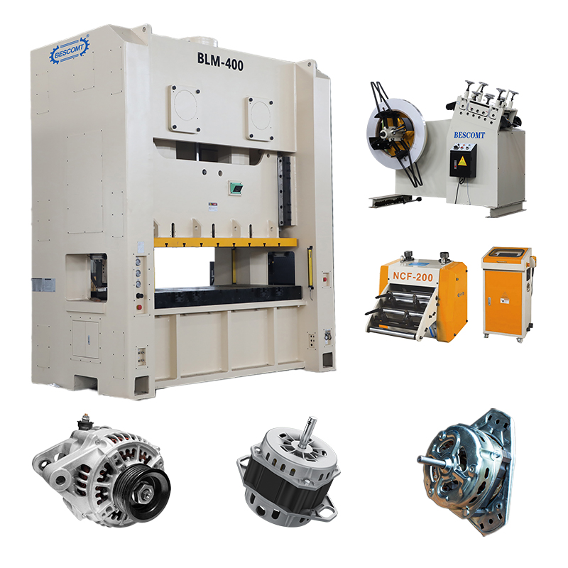 Automatic Motor Cover Stamping Production Line | BLM Pneumatic Press with Decoiler, Feeder & Die